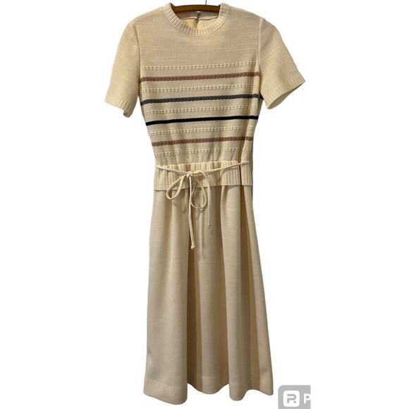 Hanbury Dresses & Skirts - Vintage HANBURY 1960s-Peplum-Knit-Beige-Small